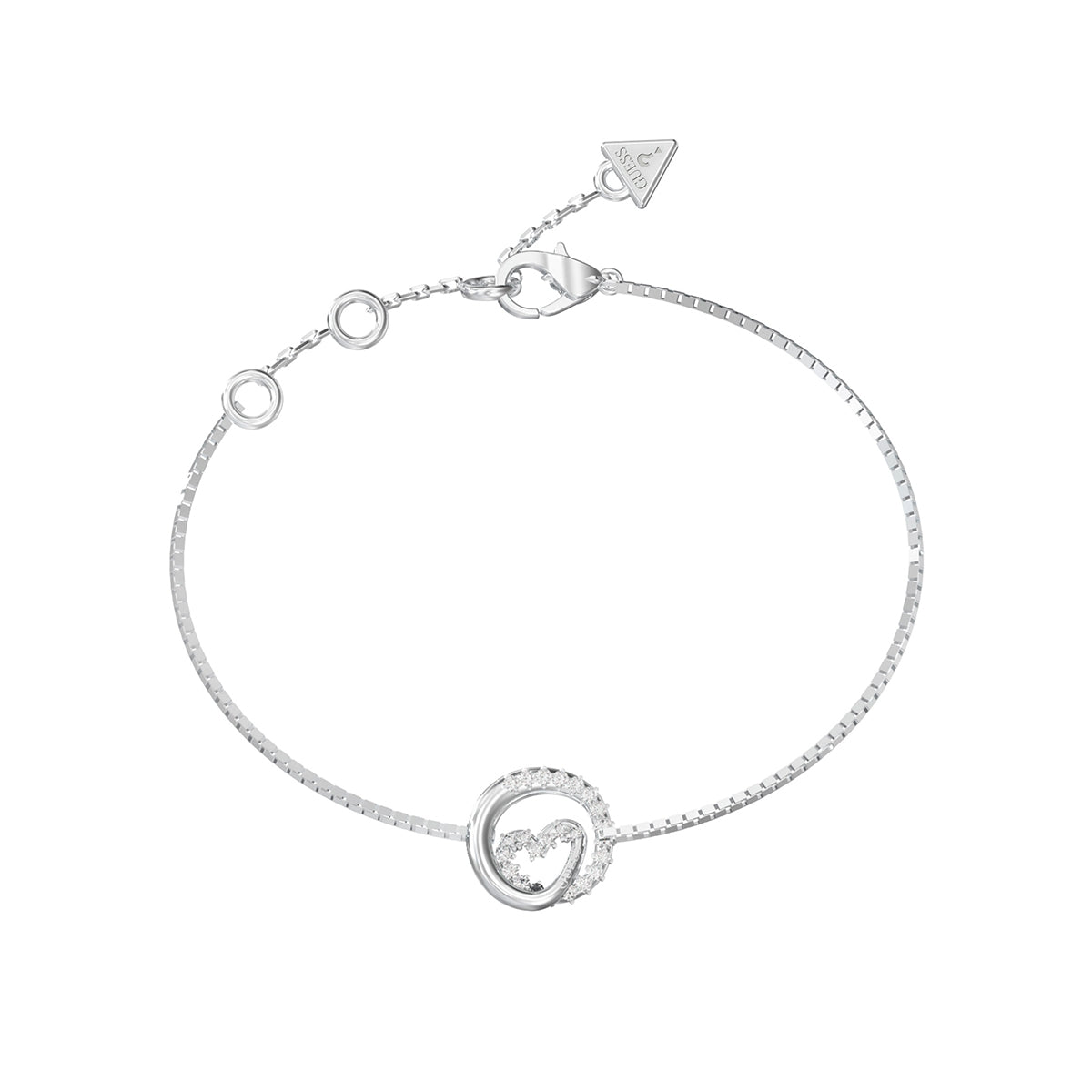 Guess Round Logo Chain Bracelet Steel JUBB05527JWRHS