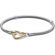 Bracciale Catena Snodata Chiusura Cuore Pavé Oro Giallo Lunghezza 17 cm 569539C00-17