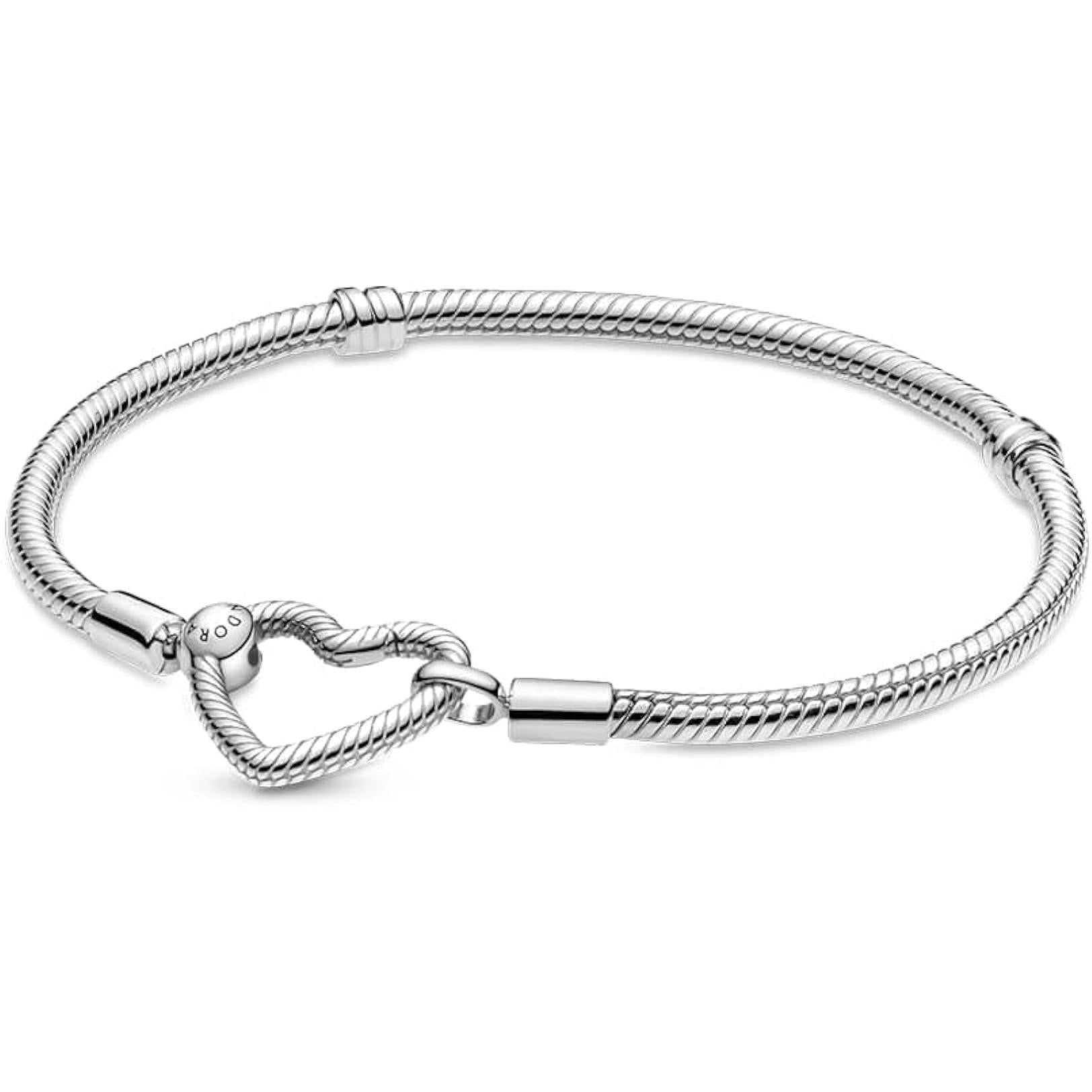 Bracciale Catena Snodata Chiusura Cuore Pavé Pandora Rose Lunghezza 17 cm 599539C00-17