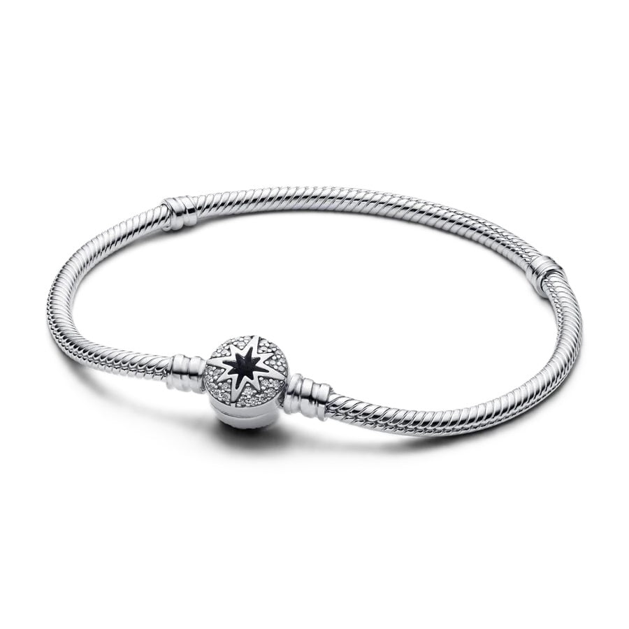 Bracciale Catena Snodata Chiusura Cuore Pavé Pandora Rose Lunghezza 21 cm 593584C01-21