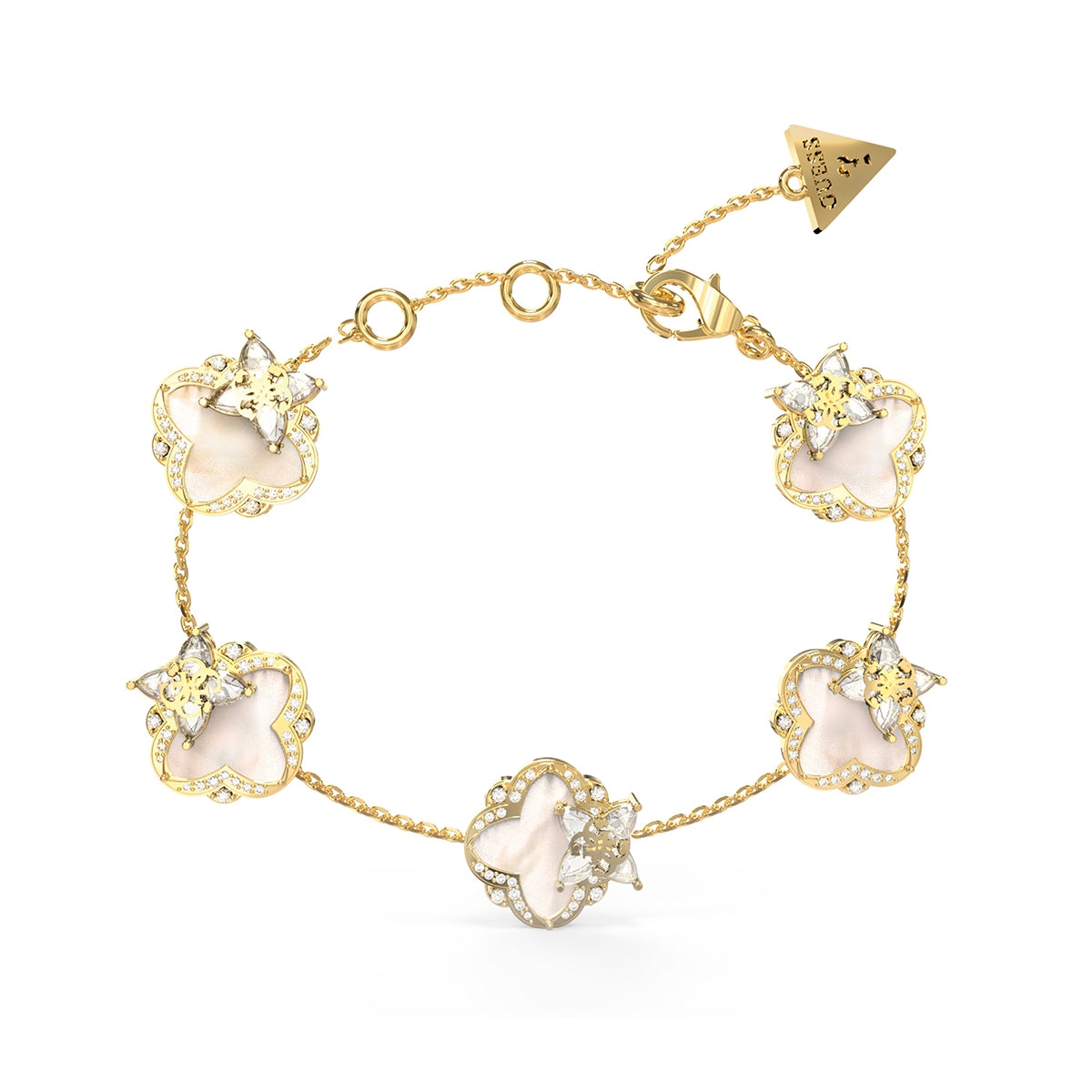Guess Star Crystal Chain Bracelet Yellow Gold JUBB05582JWYGS