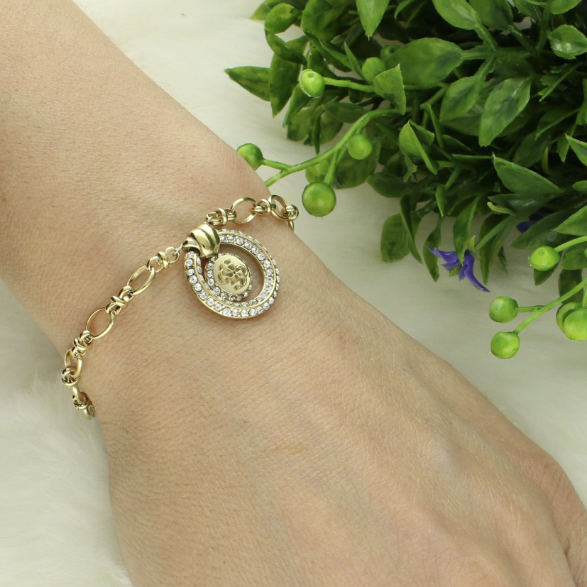 Bracciale Donna Guess Knot You in Oro con Ciondolo a Cerchio