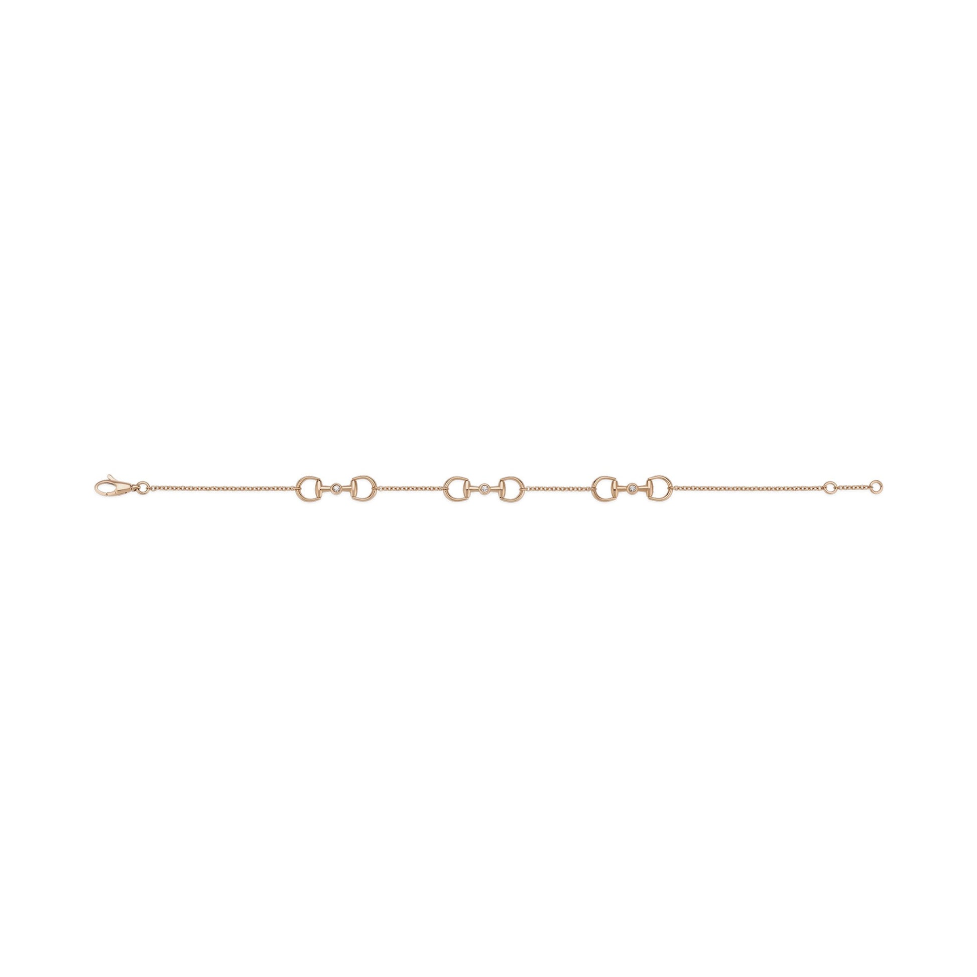 Bracciale Gucci Horsebit YBA837594001 oro rosa e diamanti