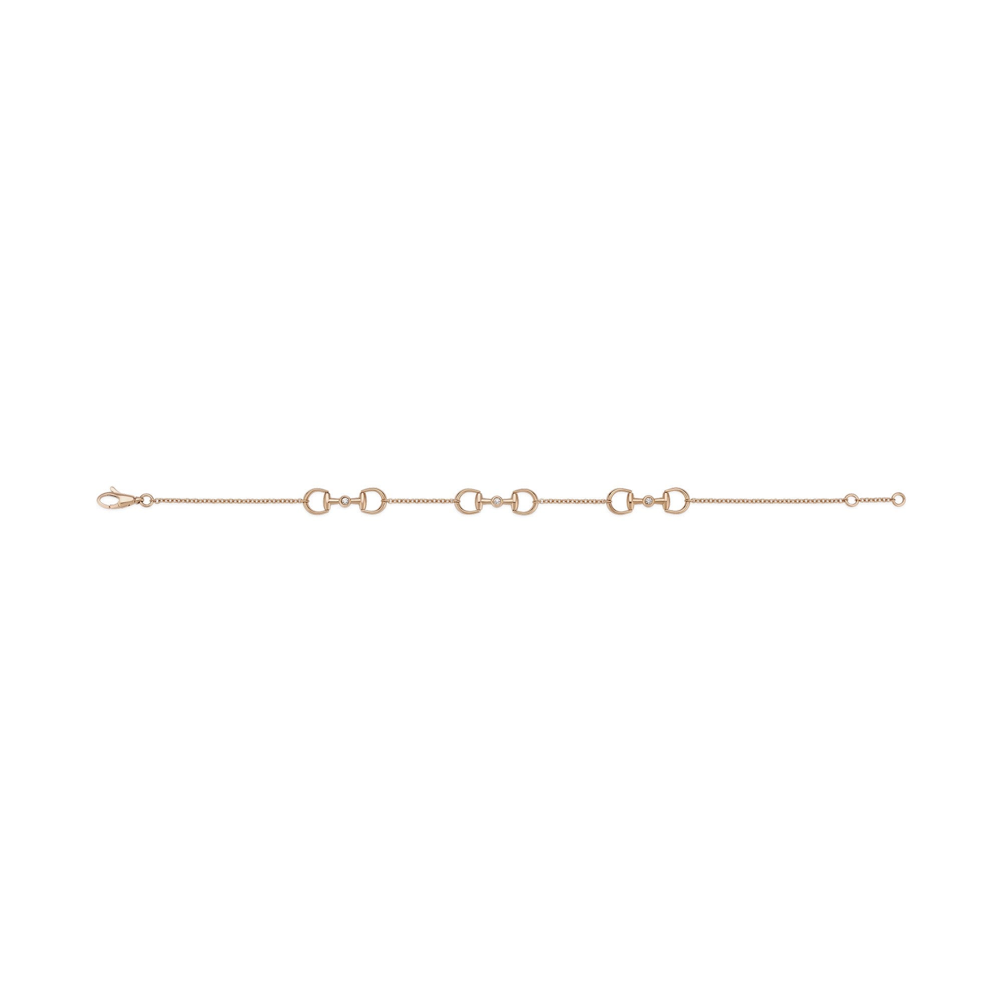Bracciale Gucci Horsebit YBA837594001 oro rosa e diamanti
