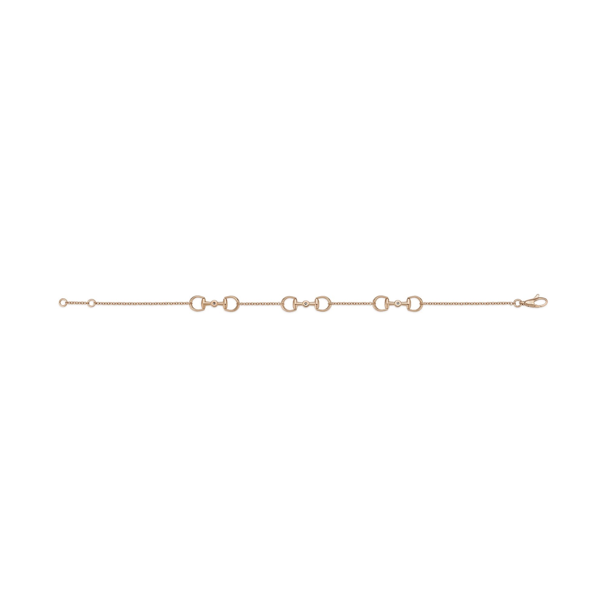 Bracciale Gucci Horsebit YBA837594001 oro rosa e diamanti