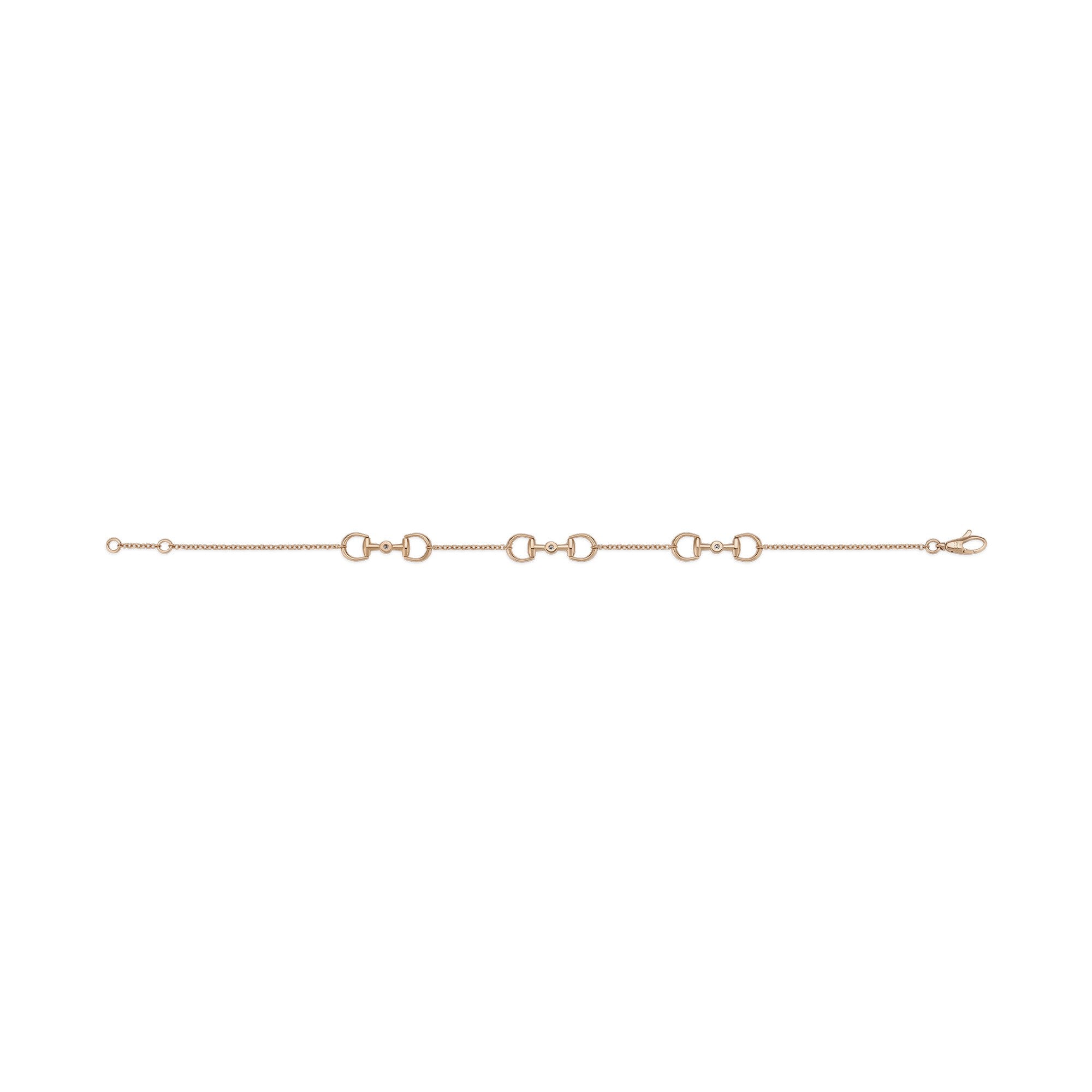 Bracciale Gucci Horsebit YBA837594001 oro rosa e diamanti