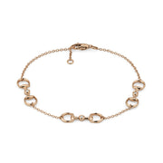 Bracciale Gucci Horsebit YBA837594001 oro rosa e diamanti
