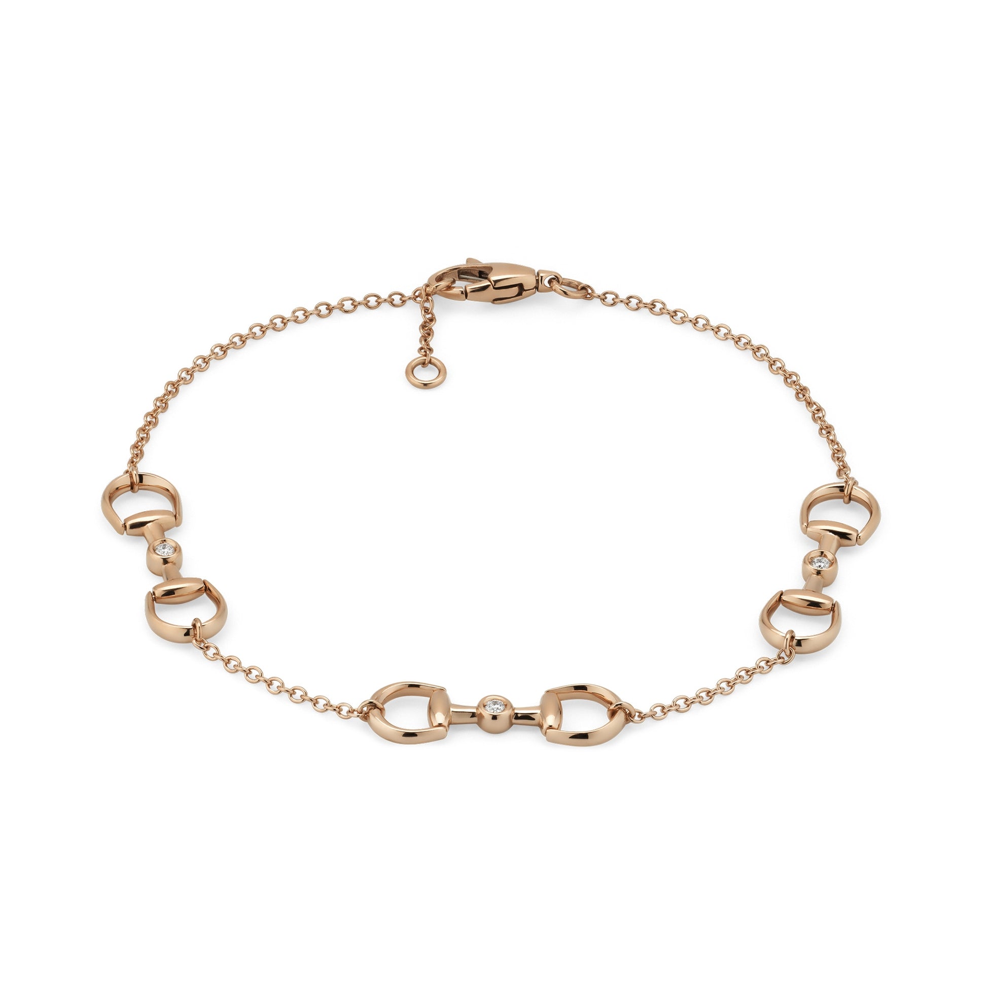 Bracciale Gucci Horsebit YBA837594001 oro rosa e diamanti