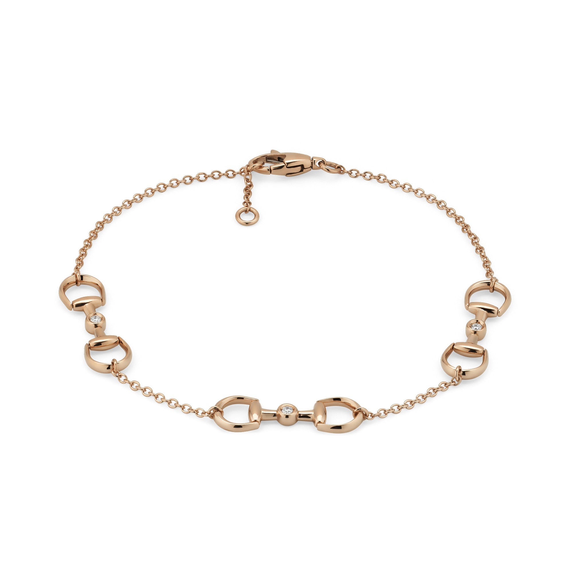 Bracciale Gucci Horsebit YBA837594001 oro rosa e diamanti