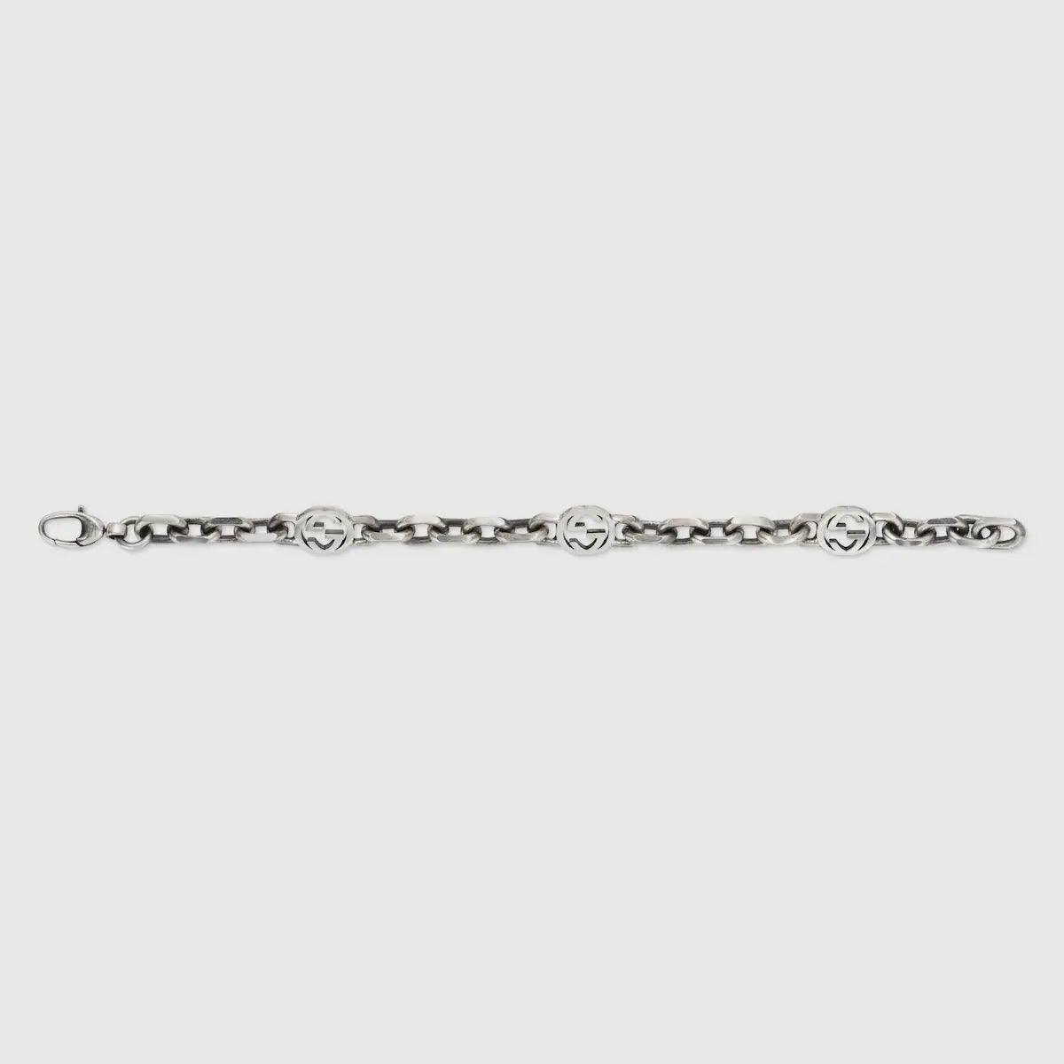 Bracciale Gucci Interlocking G YBA620798001 argento 925 anticato
