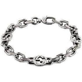 Bracciale Gucci Interlocking G YBA620798001 argento 925 anticato