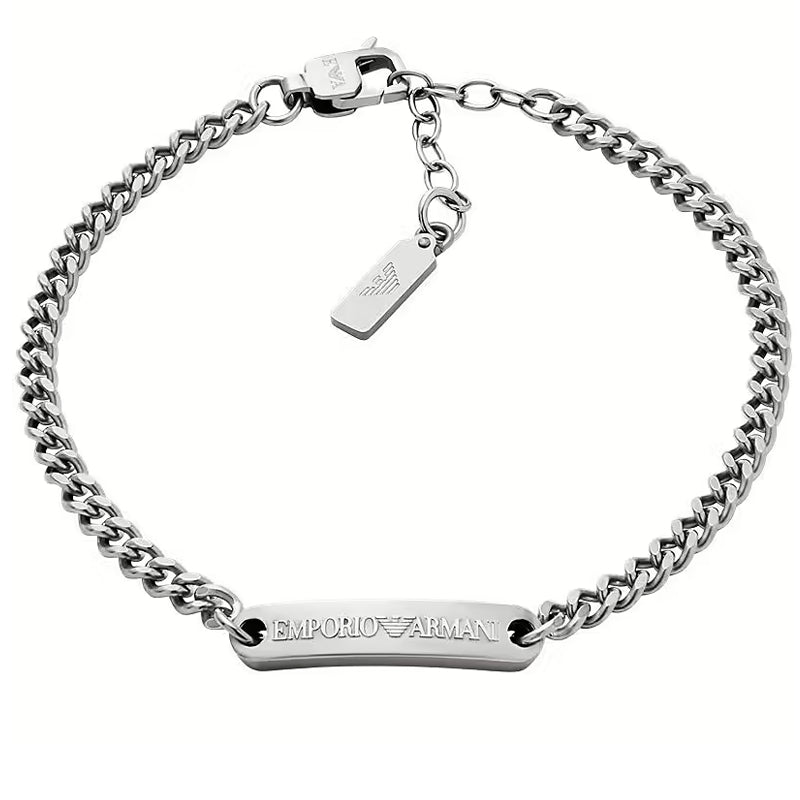 Bracciale Logo Minimal Emporio Armani Acciaio Nero EGS3189040