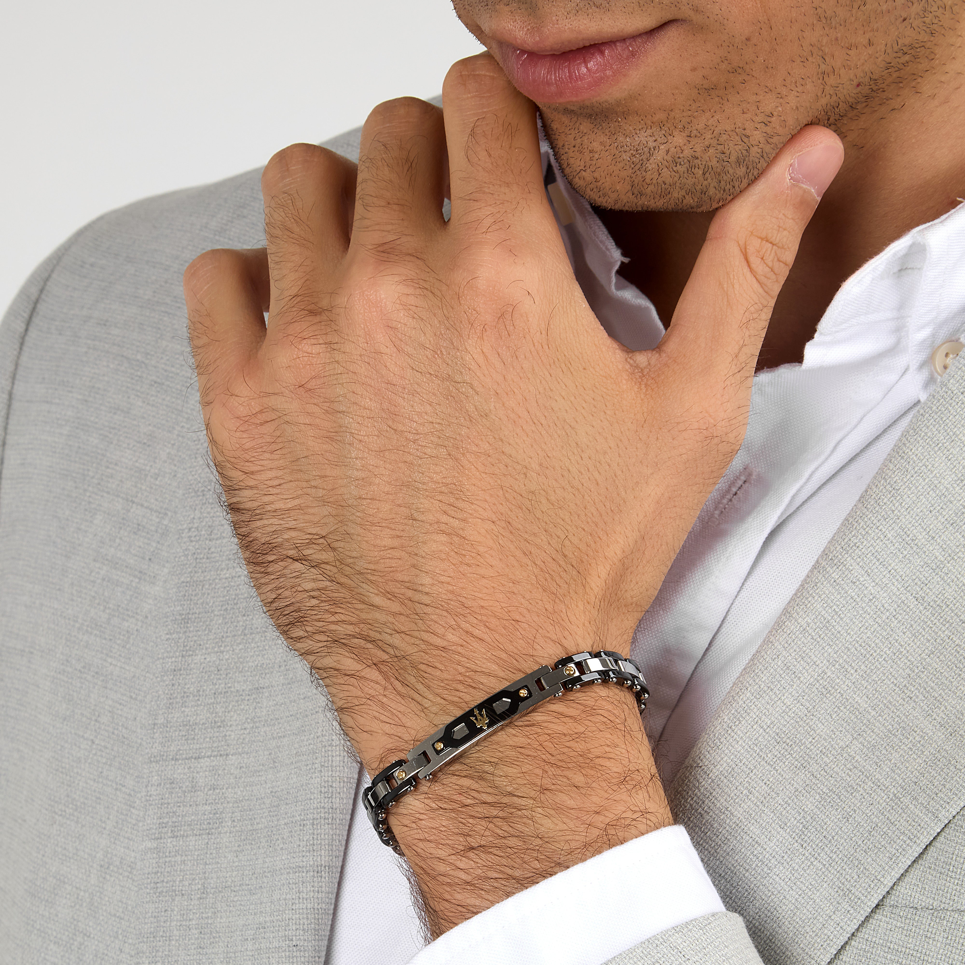 Maserati Men's Bracelet Ceramic Gold Jm424Axu01