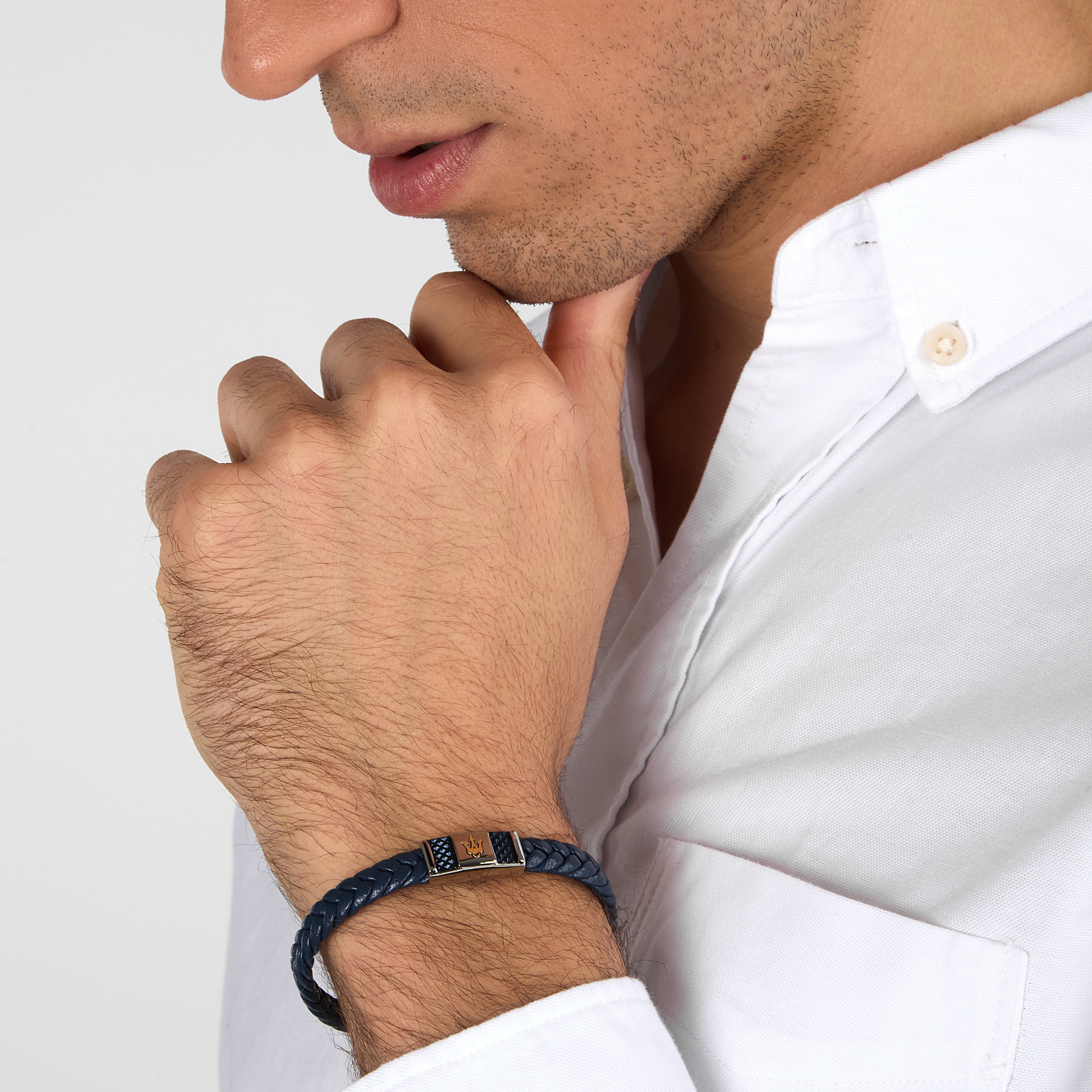 Maserati Recycled Leather Men's Bracelet Jm4249Ik03