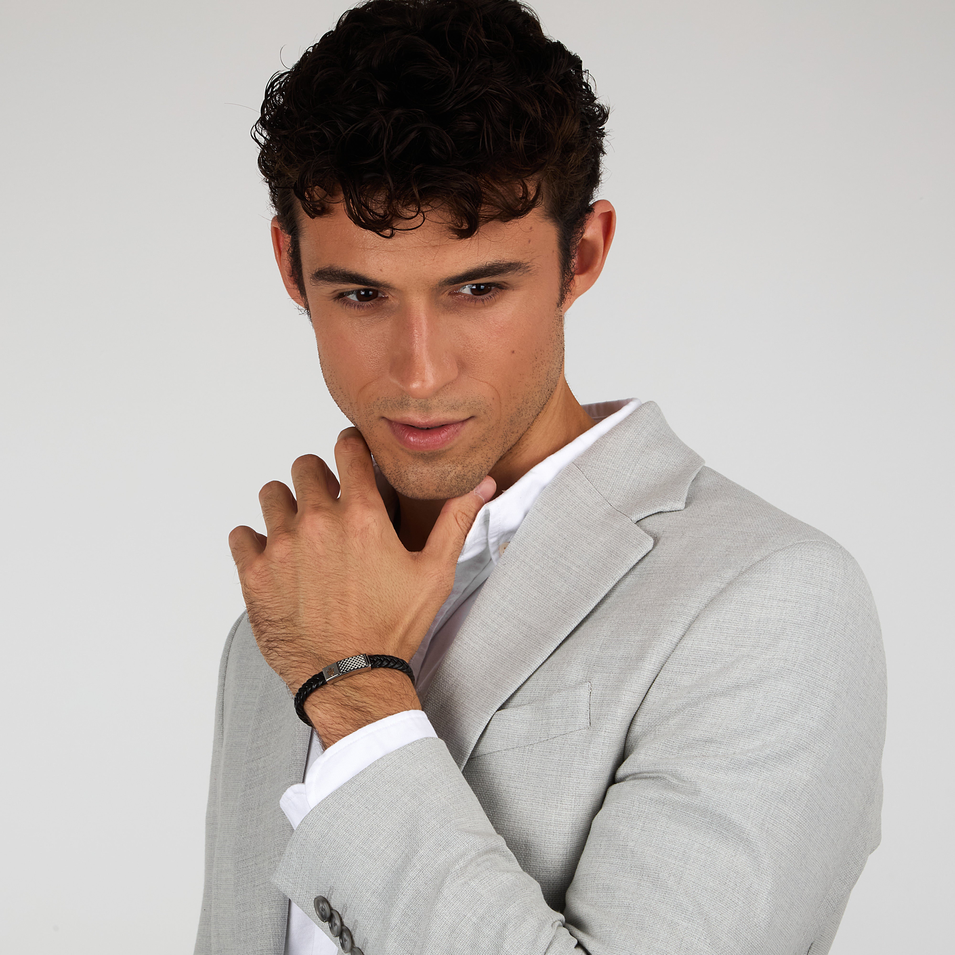 Maserati Recycled Leather Men's Bracelet Jm424Ave26