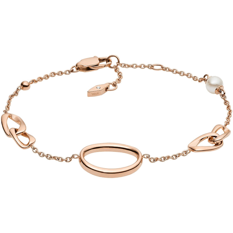 Bracciale Pelle Fascia Larga Fossil Marrone JF03347791