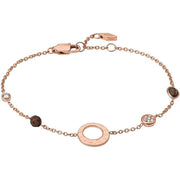 Bracciale Pelle Intrecciata Doppio Giro Fossil Marrone JF03548791