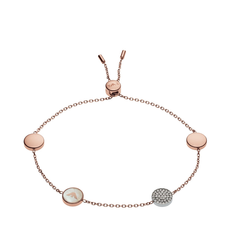 Bracciale Pelle Sottile Logo Emporio Armani Marrone EGS2308221