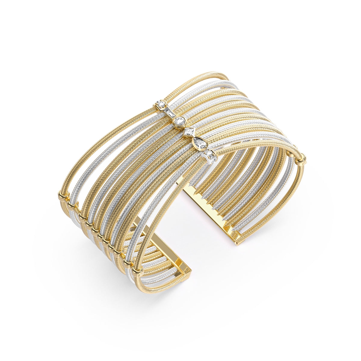 Guess JUBB05385JWYGRHS Two-Tone Crystal Rigid Bracelet