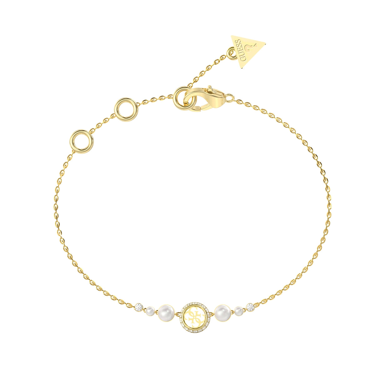 Bracciale Rigido Logo Cristalli Guess Oro Giallo JUBB05516JWYGS