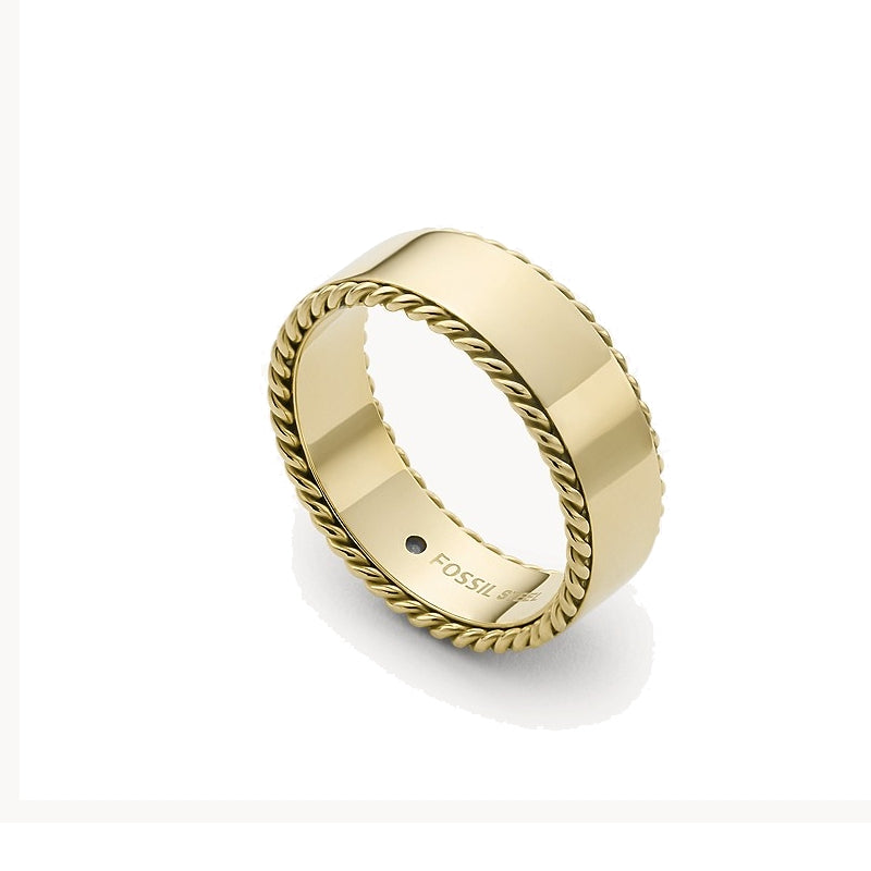 Bracciale Rigido Logo Fossil Acciaio Oro Rosa JF04135710508 (Taglia 508)