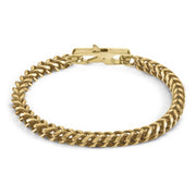 Bracciale Uomo Pelle Intrecciata Logo Guess Oro Giallo JUMB01338JWYGS