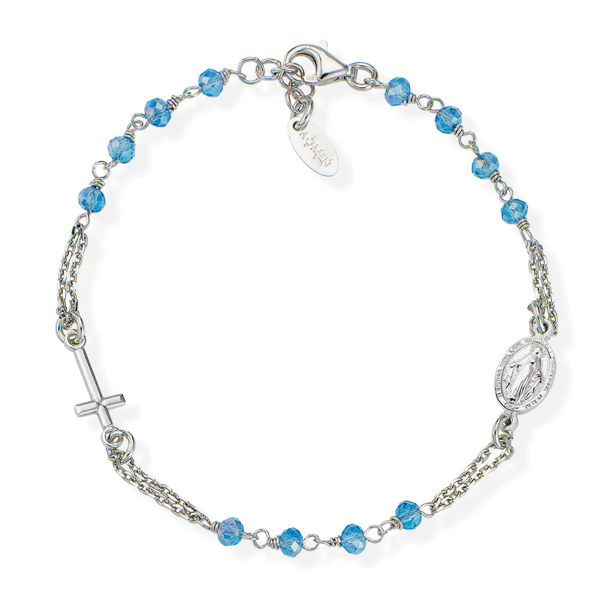 Amen Unisex Rosary Bracelet with Crystal Rosaries BROBC3