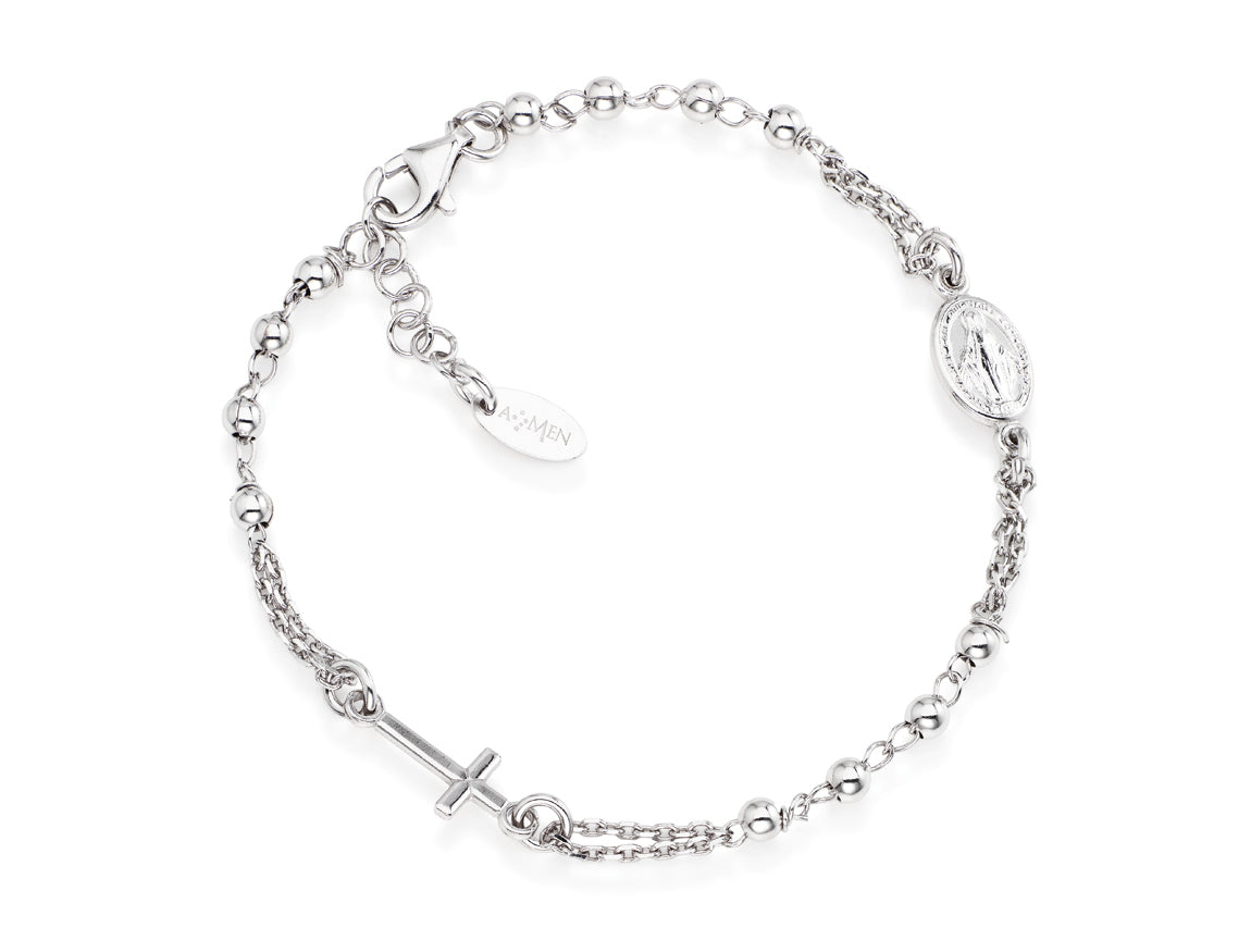 Amen rosary bracelet unisex silver rosaries BROB3