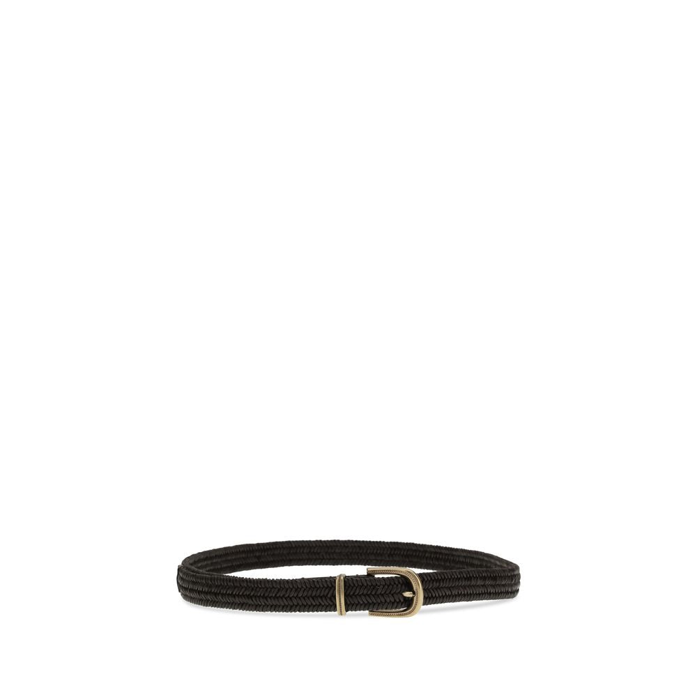 Brunello Cucinelli Brown Calf Leather Bos Taurus Regular Belt