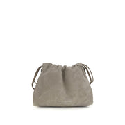 Brunello Cucinelli Gray Calf Leather Bos Taurus Shoulder Bag