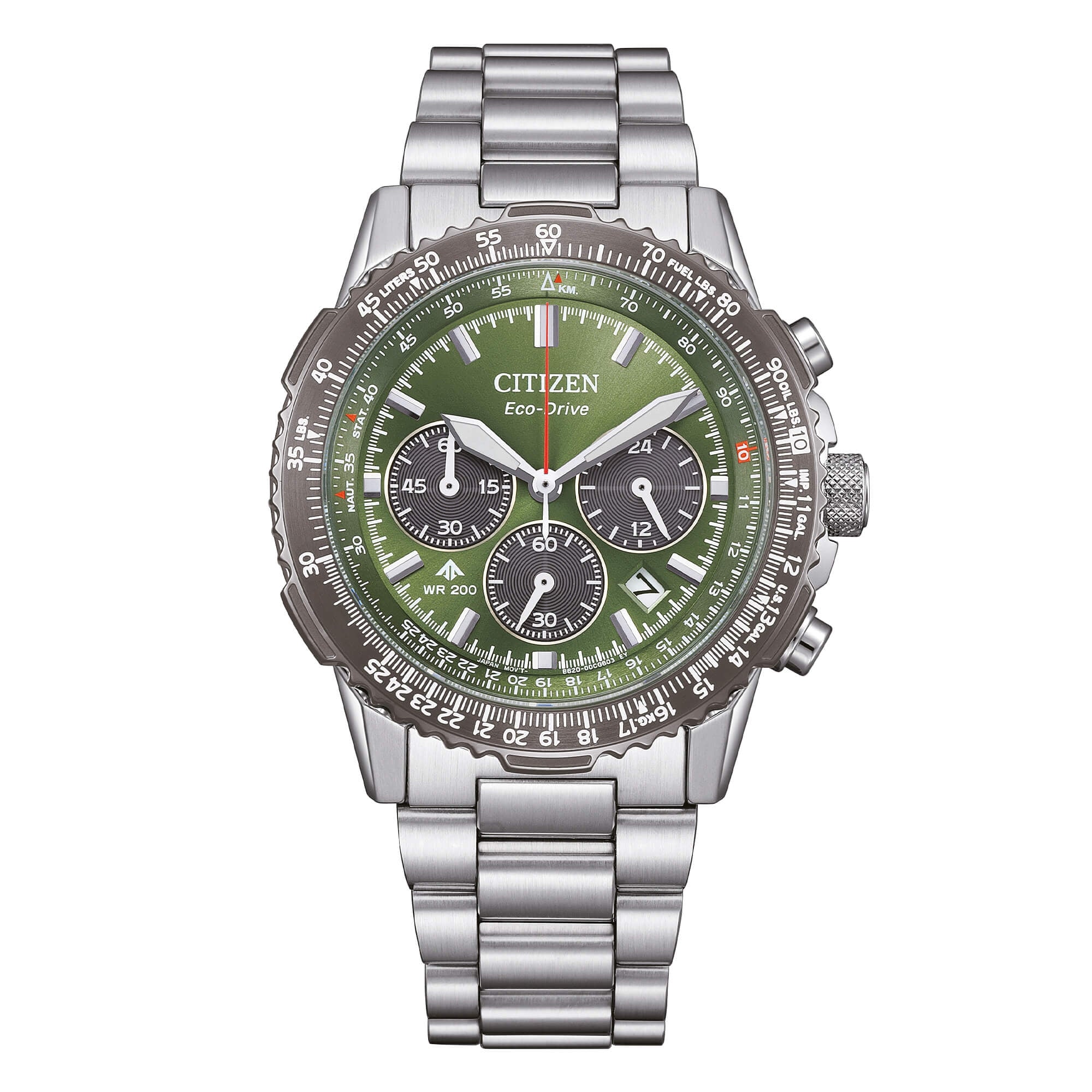 Citizen CA4664-60W Eco-Drive Chronograph Green Panda Watch