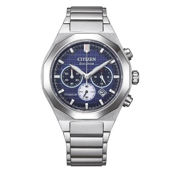 Citizen CA4691-59L Eco-Drive Chrono Titanium Blue Watch