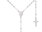 Amen Unisex Rosary Necklace in Silver CRO25B