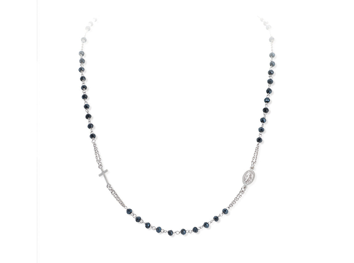 Amen Unisex Rosary Necklace with Crystals CROBG3