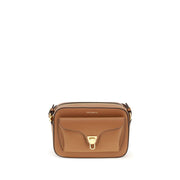 Camera Bag Coccinelle Beat in Pelle con Chiusura a Plettro Colore Cognac