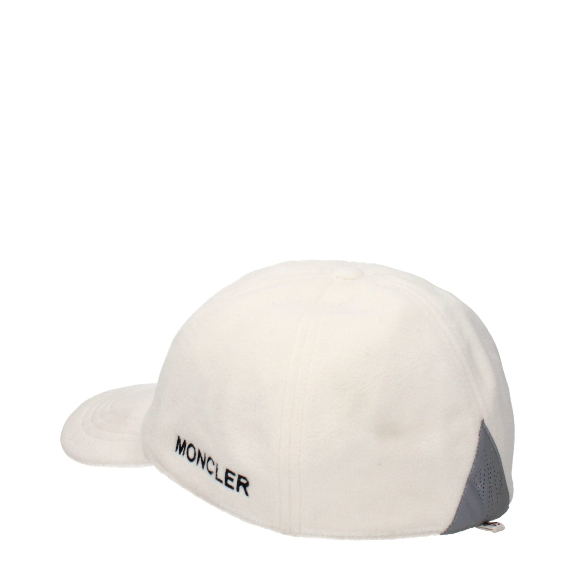 Cappello Baseball Moncler in Poliestere Bianco con Triplo Logo