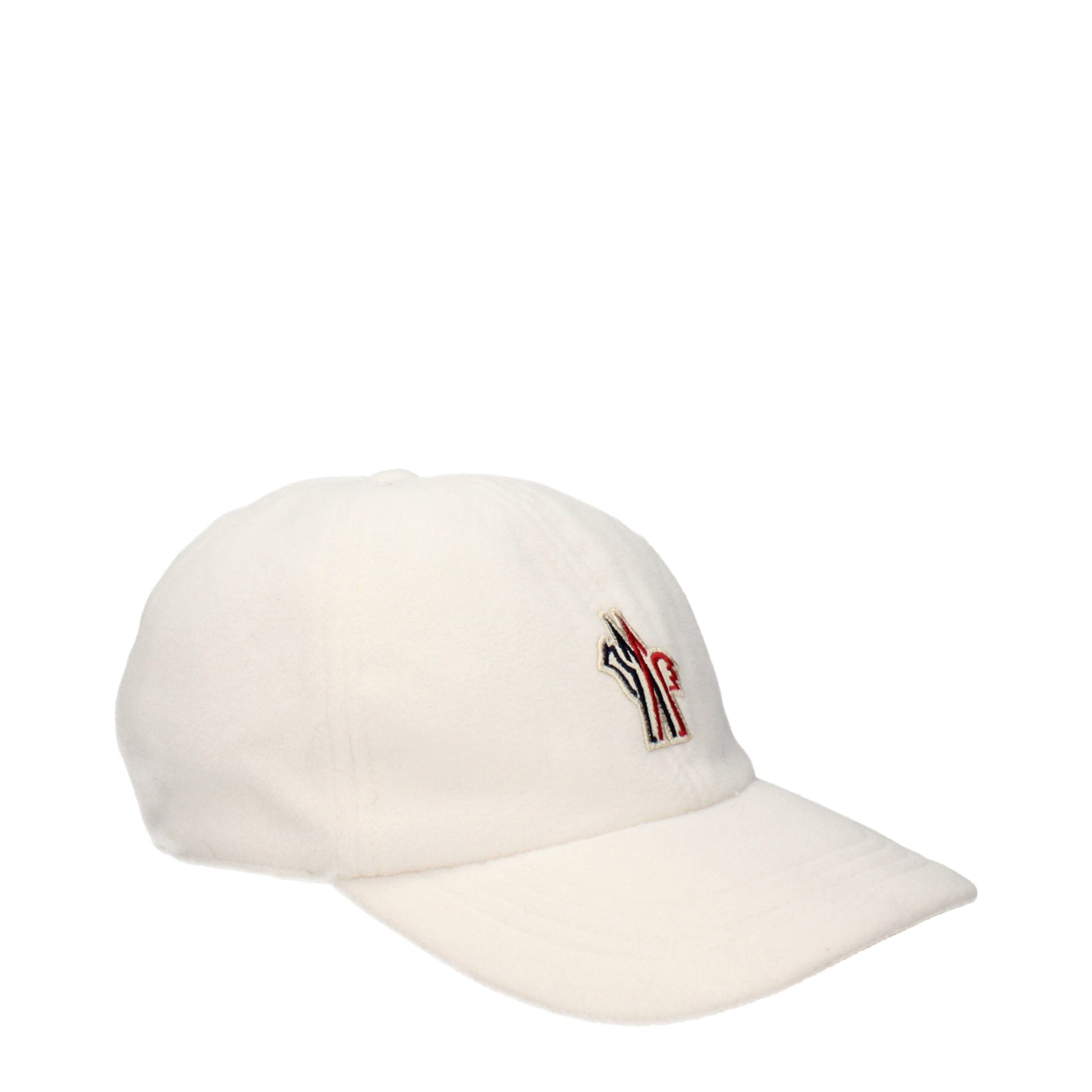 Cappello Baseball Moncler in Poliestere Bianco con Triplo Logo