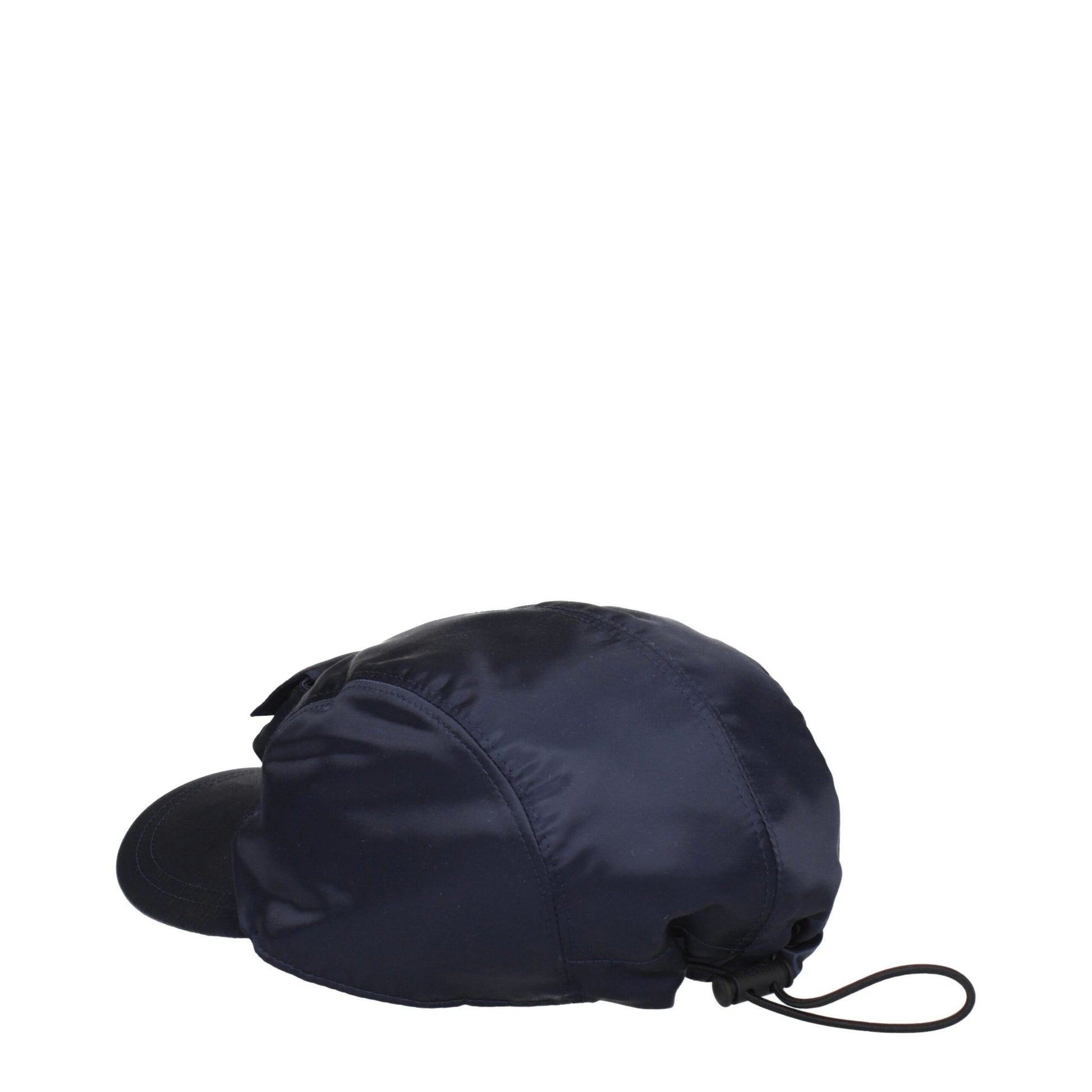 Cappello Fendi Baseball Blu in Poliammide con Logo FF e Chiusura a Coulisse