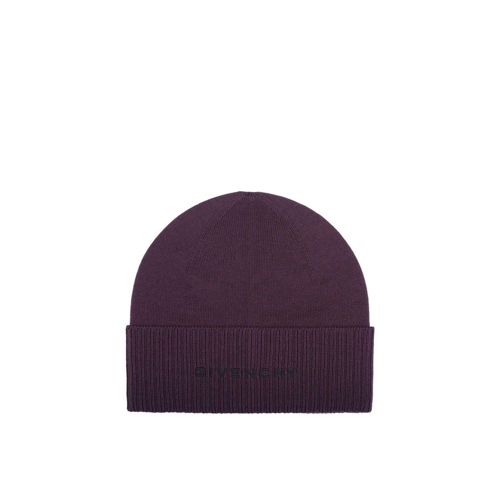 Cappello Givenchy Beanie Uomo Multicolor in Lana con Bordo a Coste e Logo Ricamato