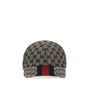 Cappello Gucci Baseball Beige in Jacquard GG Supreme e Web Stripe su Visiera