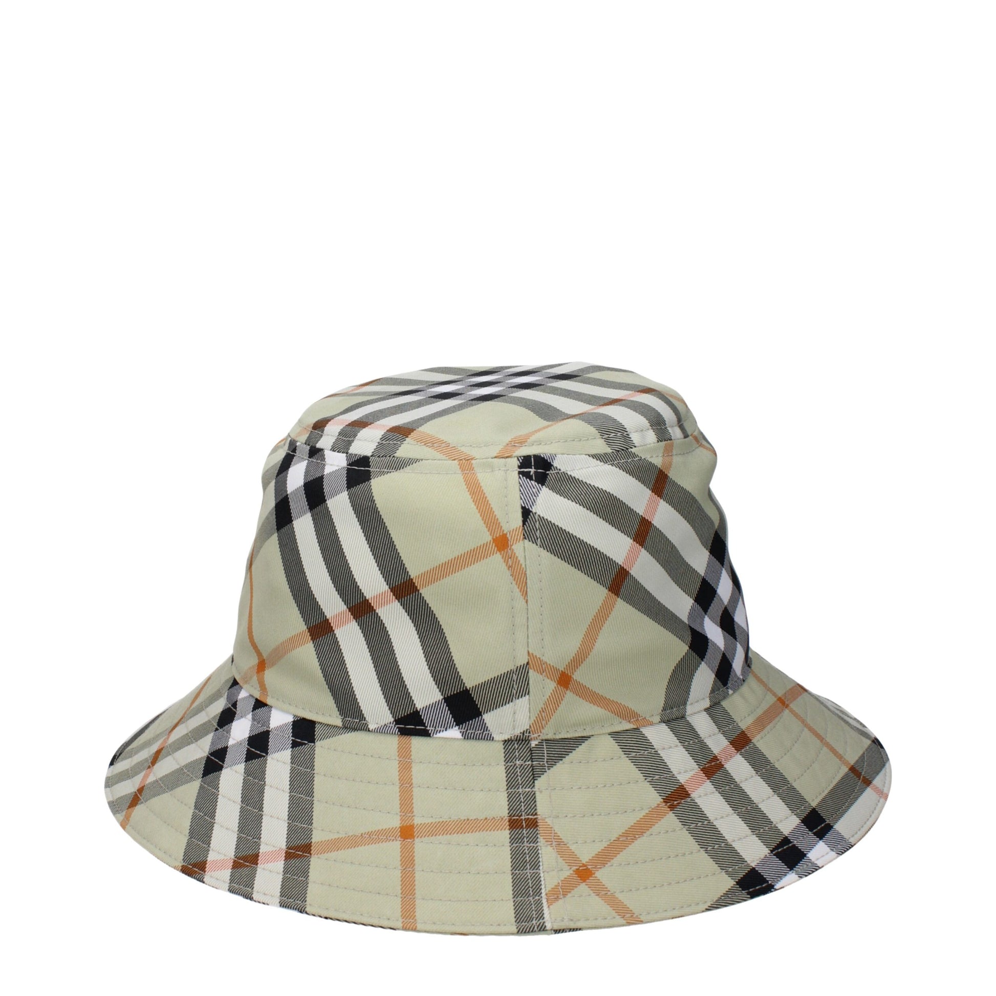 Cappello da Pescatore Burberry Check in Poliestere Verde