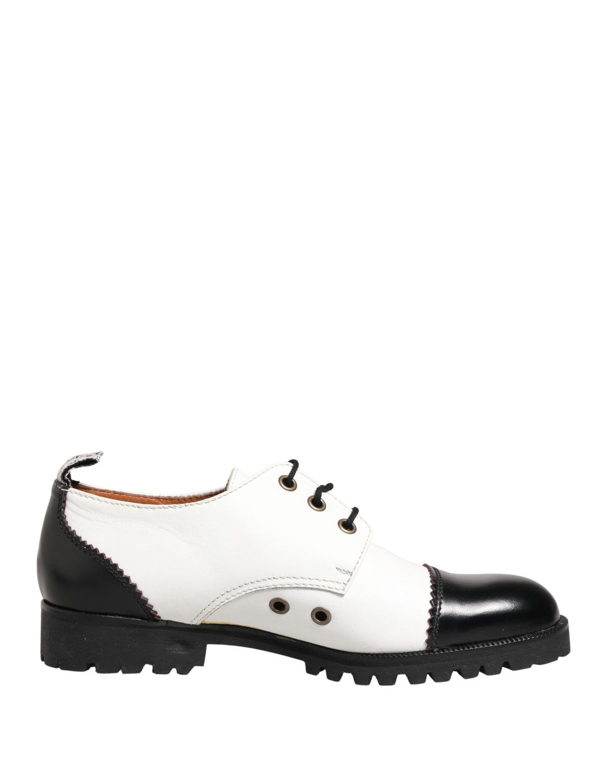Cesare Paciotti Black White Leather Derby Shoes