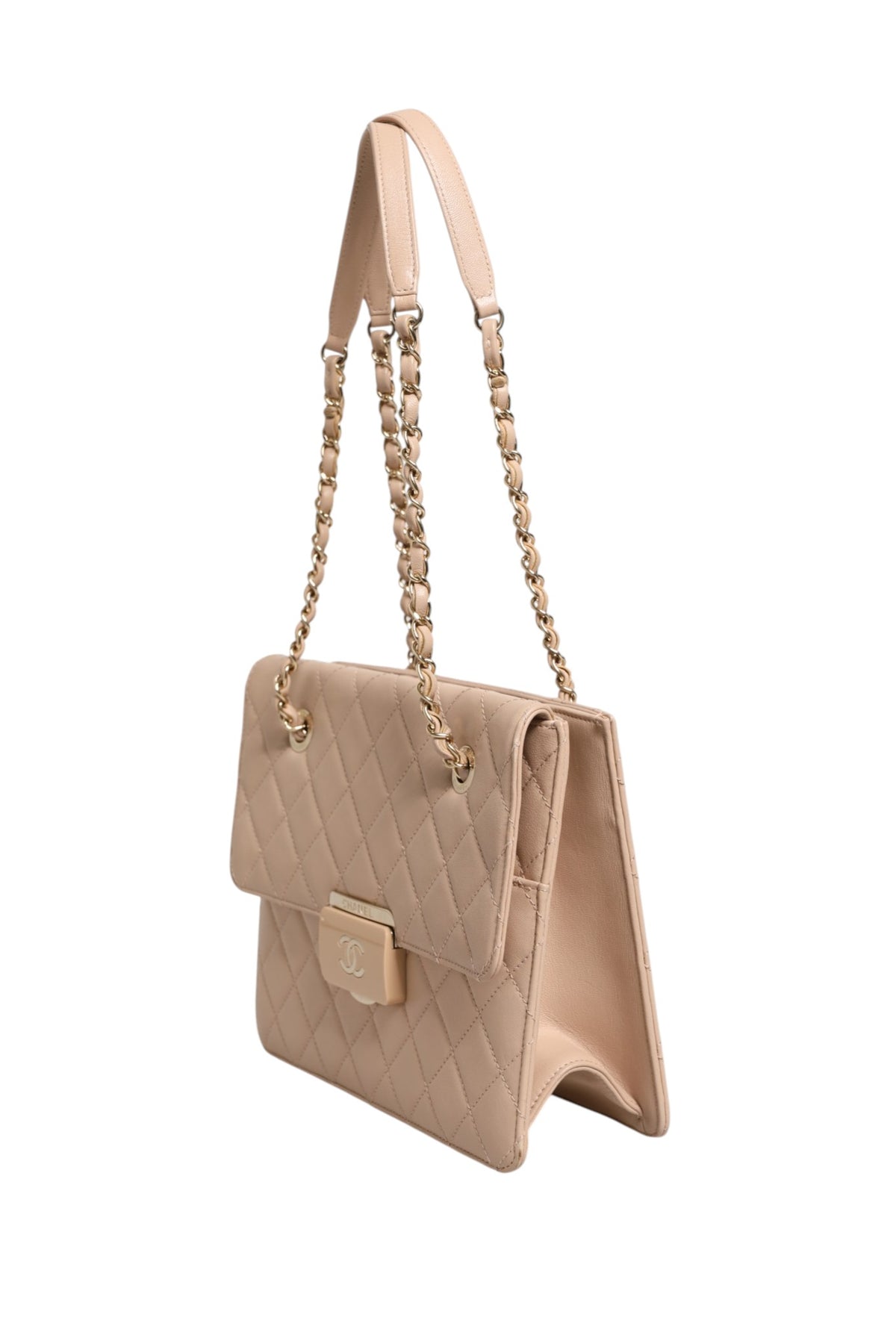 Chanel Quilted Leather Beauty Lock Flap Bag