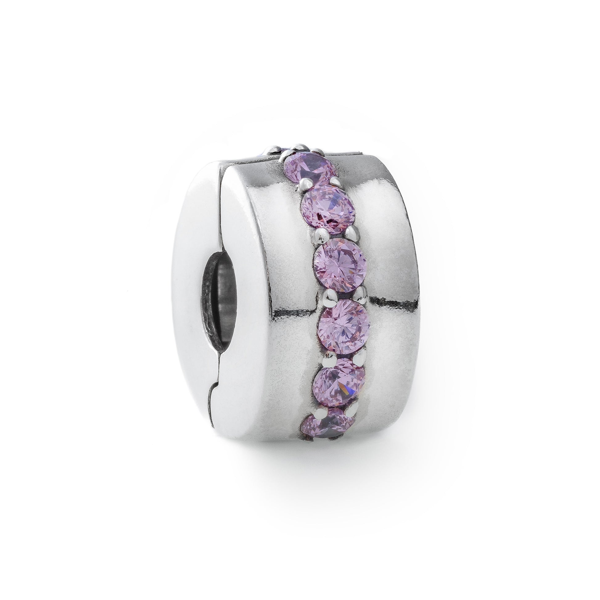 Charm Clip Fascia a Pavé Rosa Pandora 791972PCZ