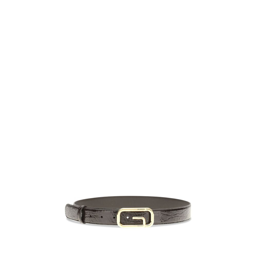 Cintura Gucci Reversibile Marrone in Pelle di Vitello, Fibbia G Square Logata
