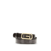 Cintura Gucci Reversibile Marrone in Pelle di Vitello, Fibbia G Square Logata