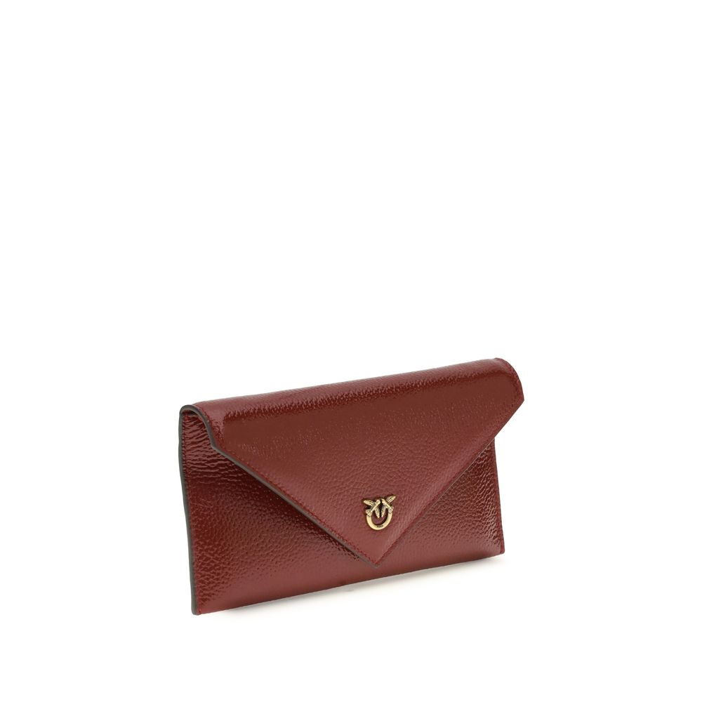 Clutch Pinko Love Birds Tracolla in Pelle di Vitello Bordeaux