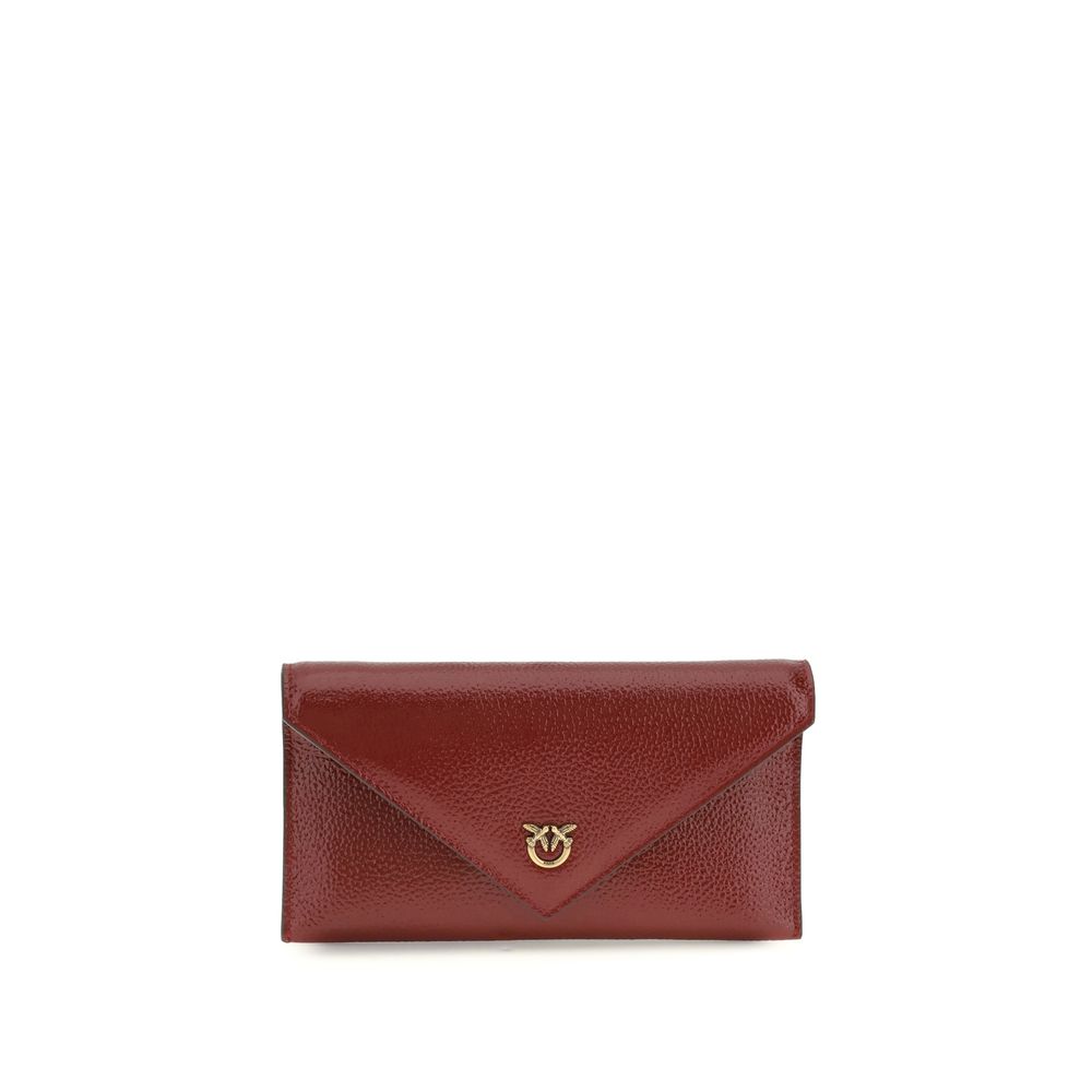 Clutch Pinko Love Birds Tracolla in Pelle di Vitello Bordeaux