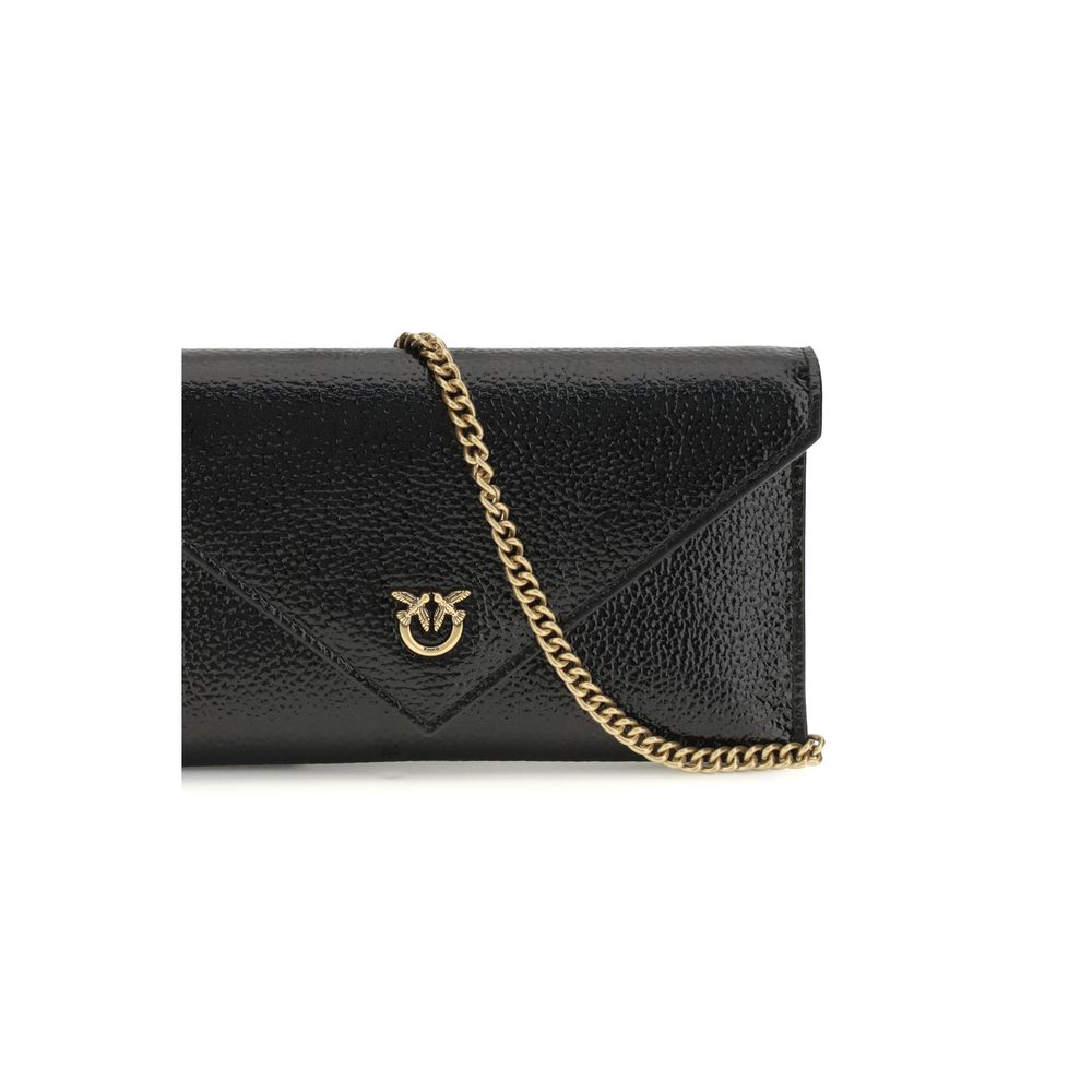 Clutch Pinko Love Birds Tracolla in Pelle di Vitello Nera