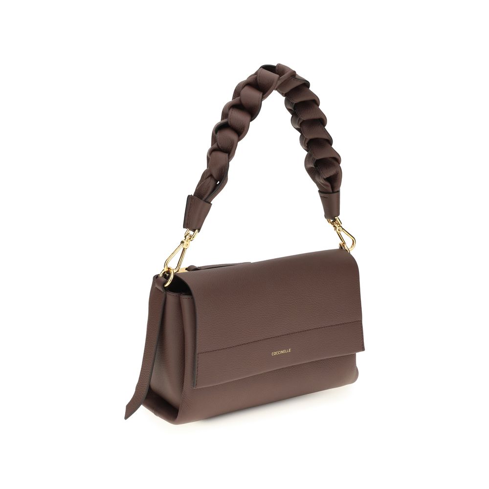 Coccinelle Brown Bos Taurus Calf Leather Shoulder Bag